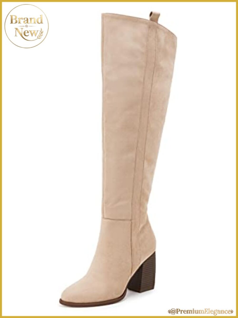 Faux Suede Over The Knee Thigh High Boots Pointed Toe Block Heel